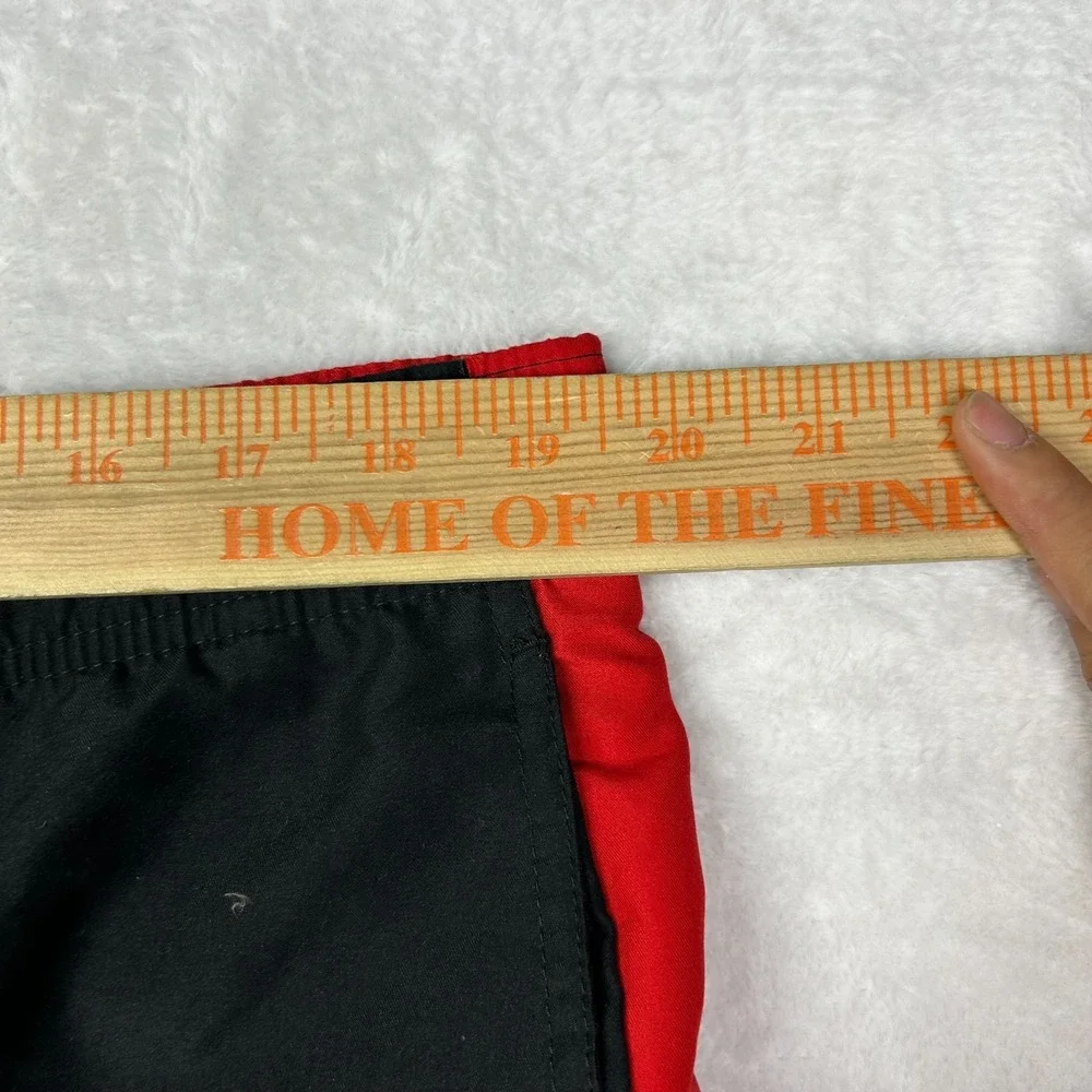 Nike Board‎ Shorts Men's Black Red Mesh Liner Elastic Waist Swim Trunks - Large